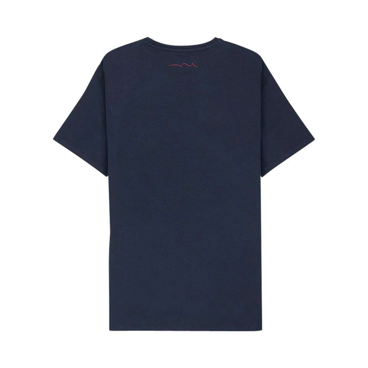 T-shirt en coton marine uni avec une coupe droite à col rond marine, TEDDY SMITH