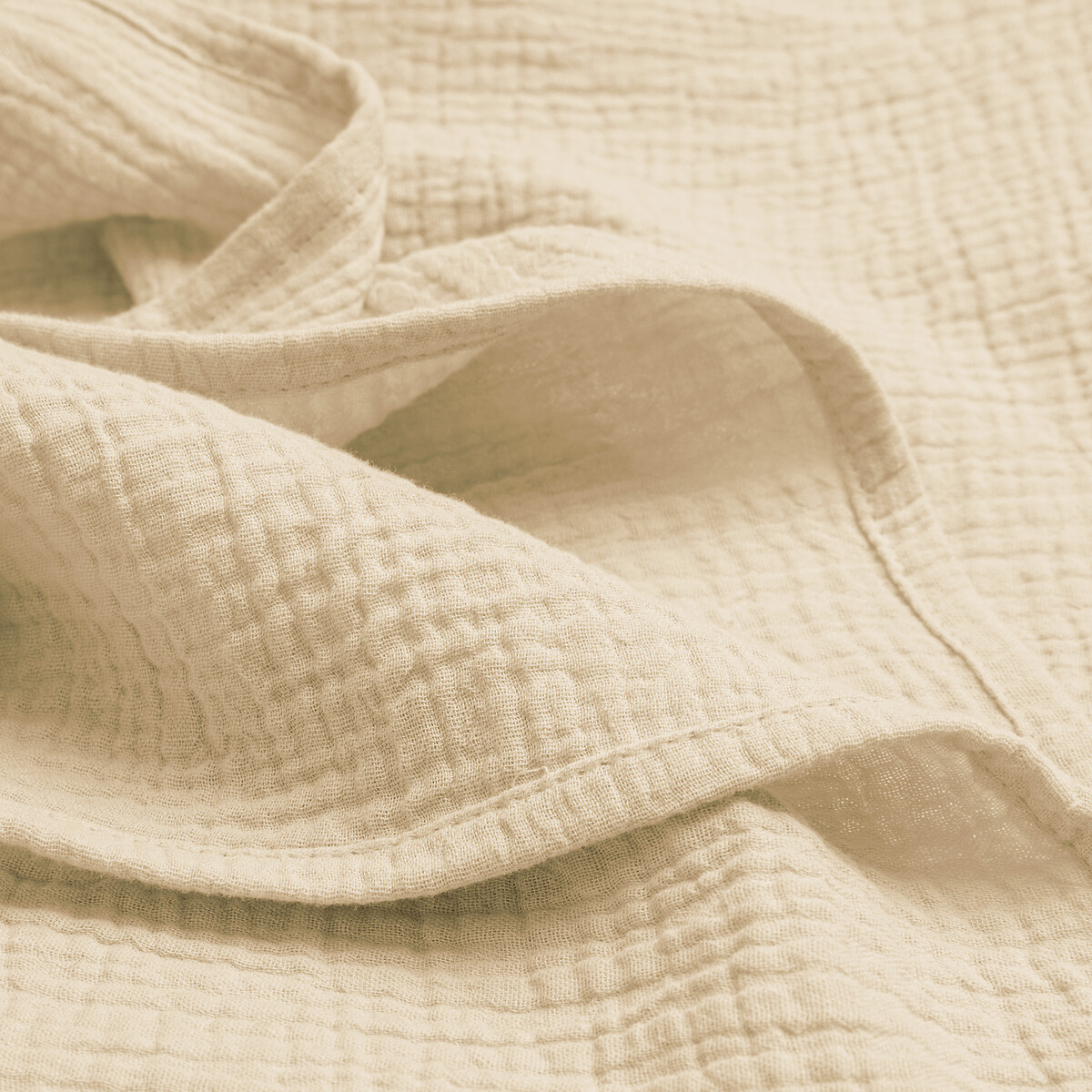 Plaid gaze de coton, Kumla craie, LA REDOUTE INTERIEURS