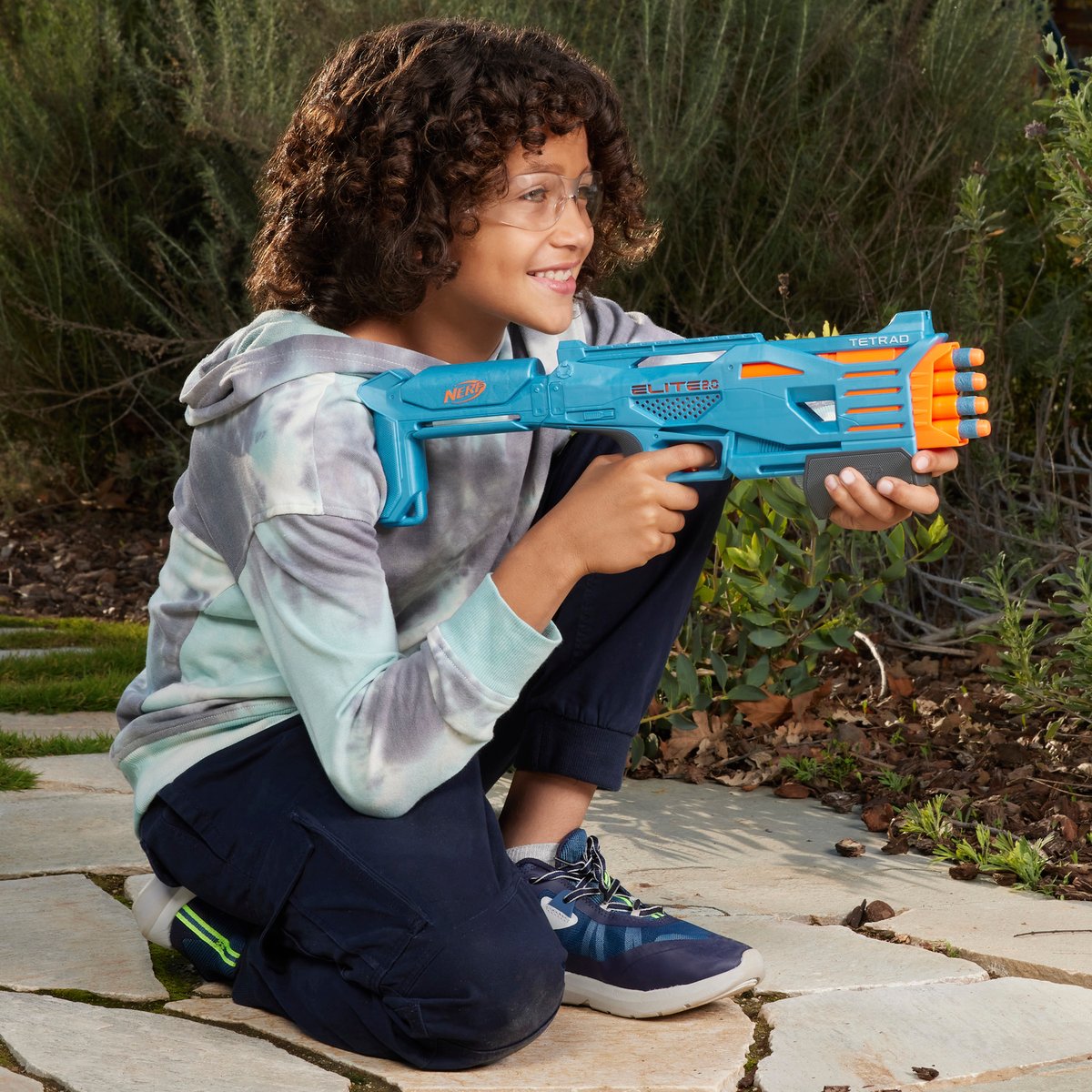 Ner elite 2.0 tetrad qs 4 multicolore, HASBRO