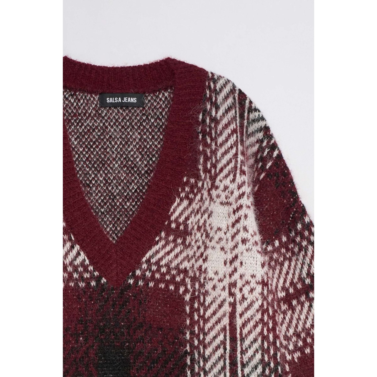 PULL EN MAILLE AVEC LAINE rouge, SALSA JEANS