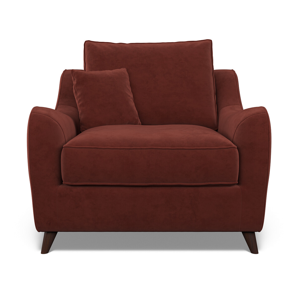 Amelia Velvet Armchair with Dark Wood Legs burgundy, ÉDITÉ