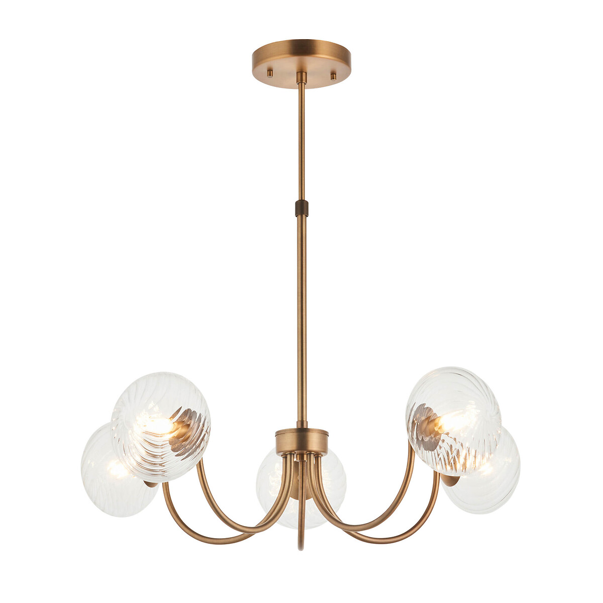 Harville 5-Light Dome Glass Pendant Light aged brass, ÉDITÉ