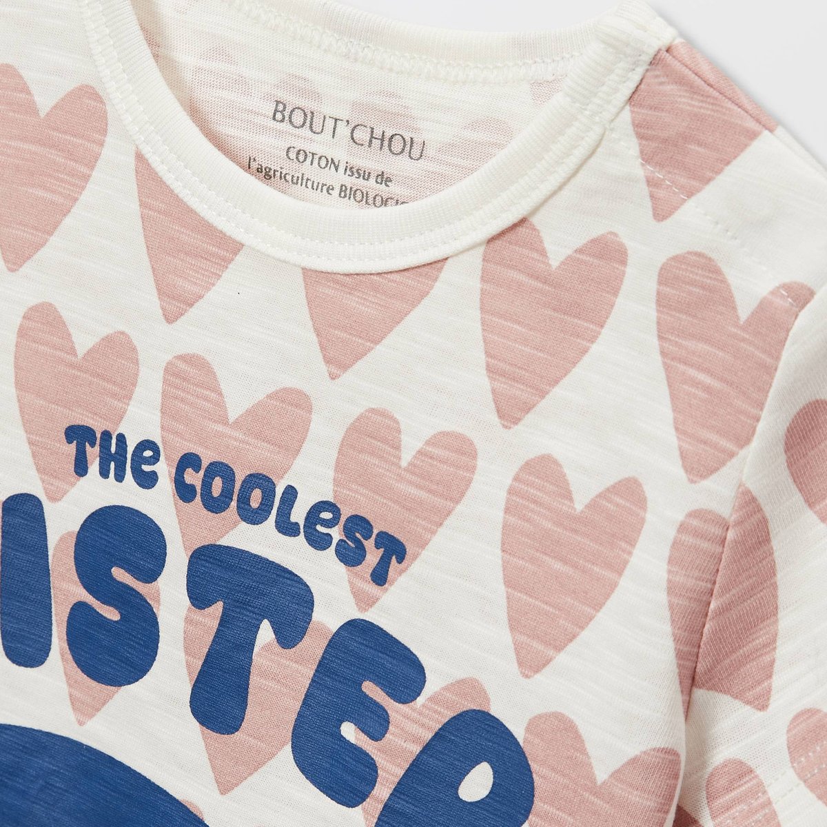 T-shirt manches courtes imprimé en coton BIO GOTS misty, BOUT'CHOU