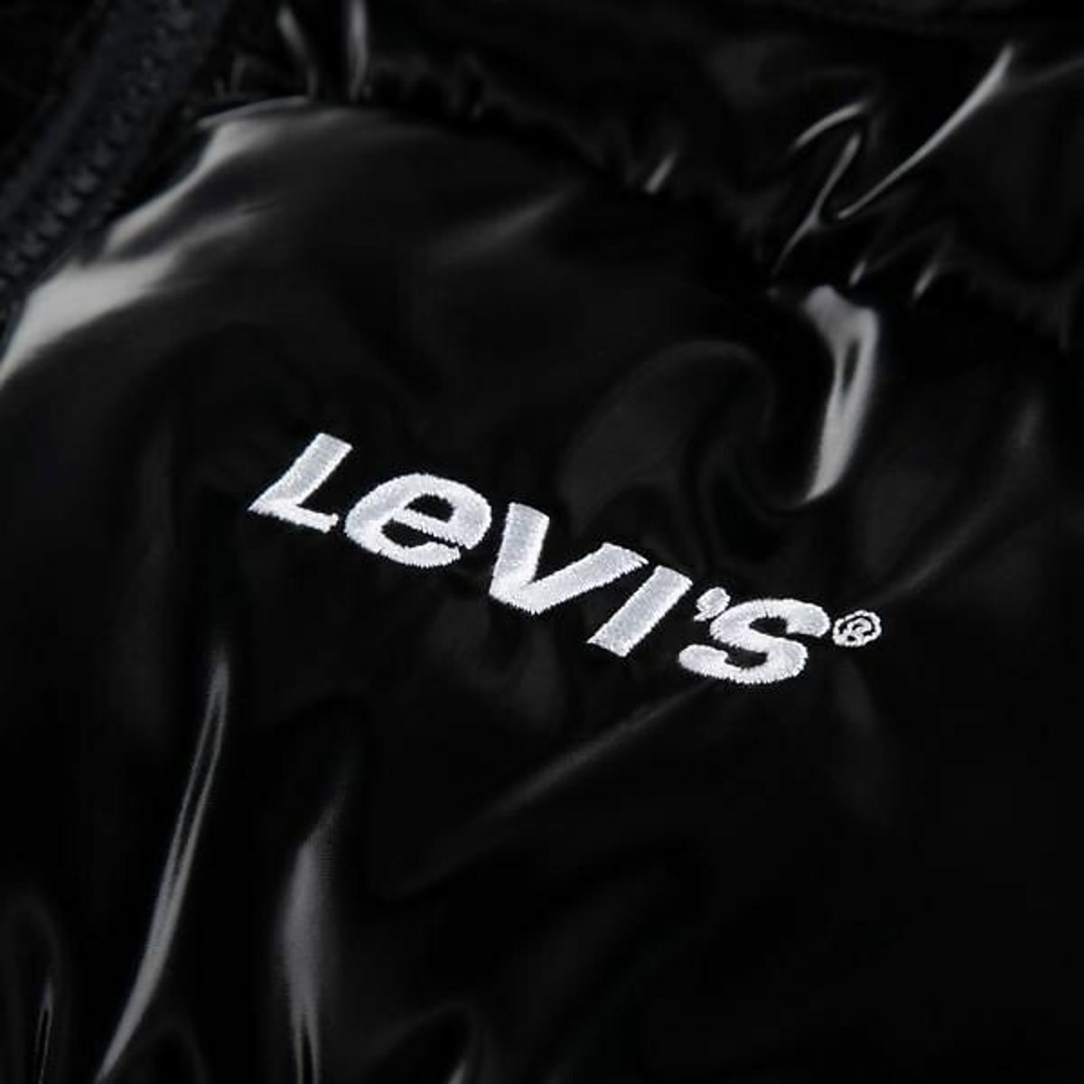 Daunenjacke mit Kapuze, glänzend schwarz, LEVI'S KIDS