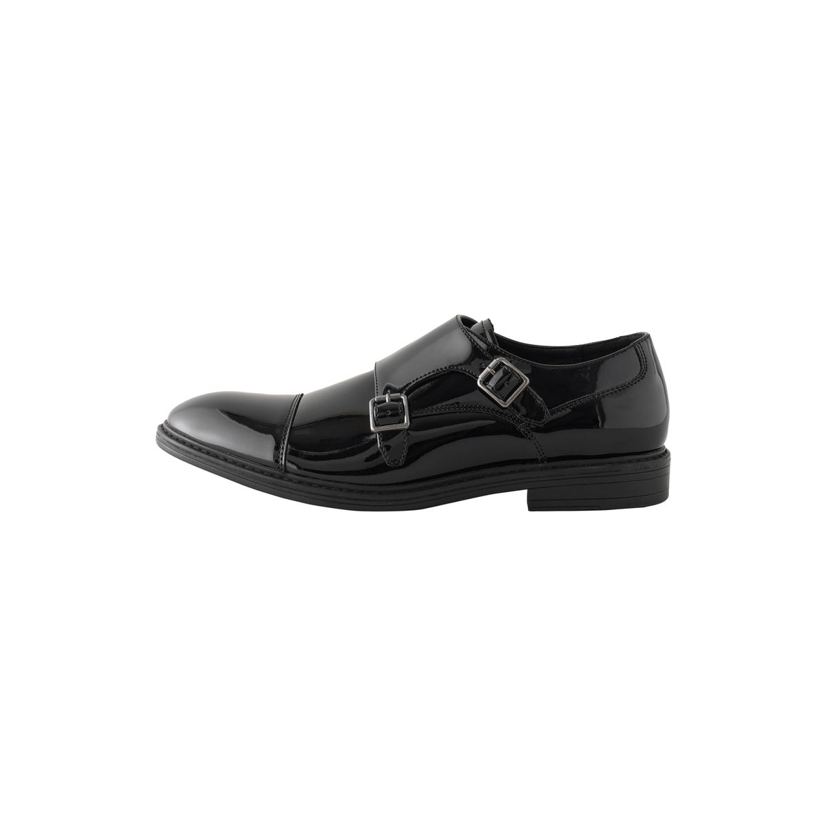 Chaussures vernies à boucles et bout renforcé noir, NEXT