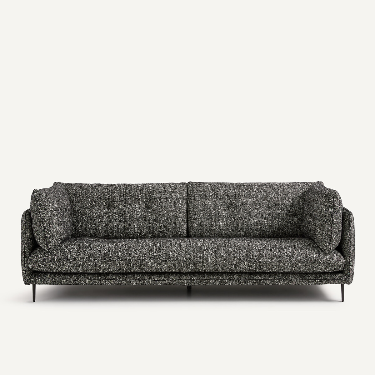 Canapé 3 ou 4 places, en bouclette, BOTERO noir, AM.PM
