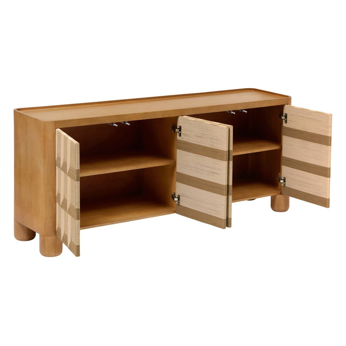 Buffet rectangulaire avec portes en manguier NETSI beige, ATMOSPHERA