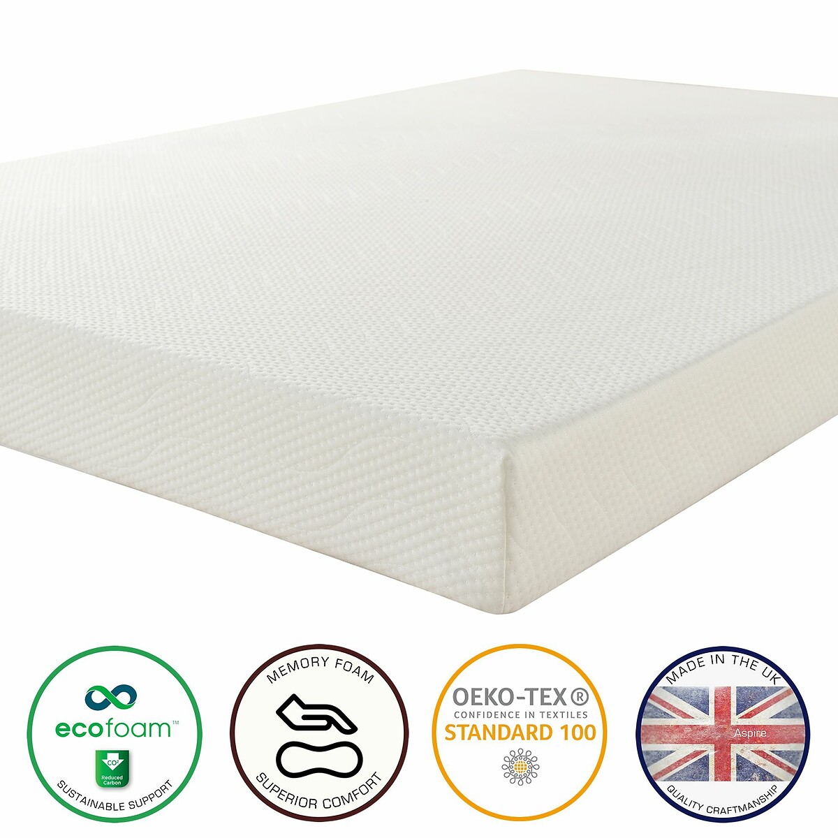 Kids Eco Foam Mattress for Kids Beds & Bunk Beds white, ASPIRE