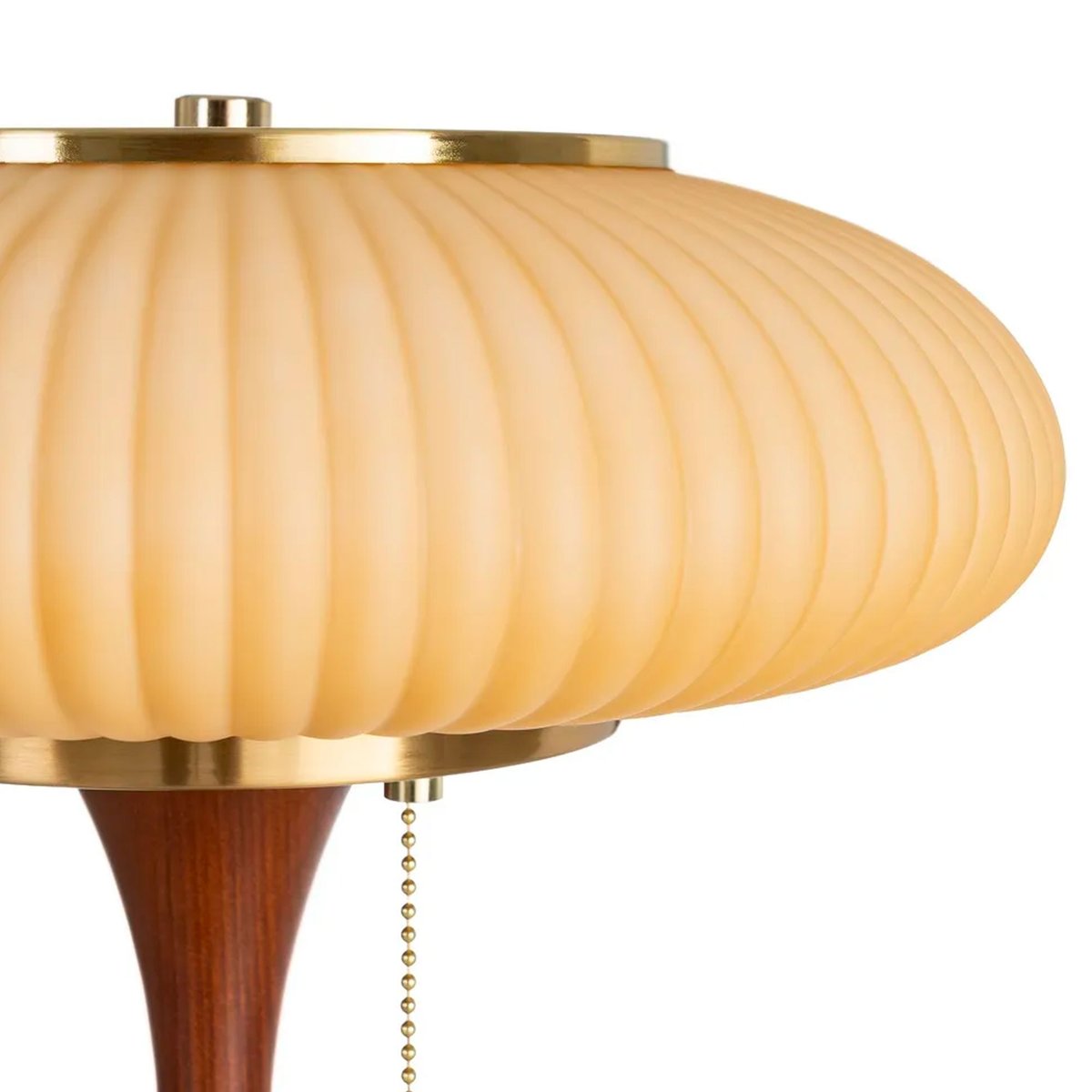 Lampe à poser à tirette bois de frêne et abat-jour verre 30x30x40cm bois, WADIGA