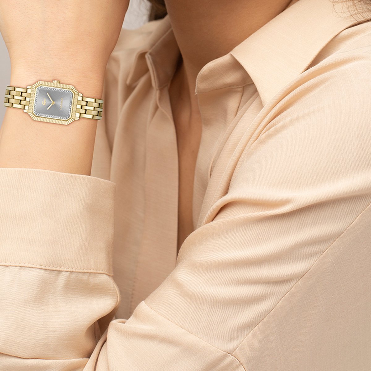 Montre Analogique  LACOSTE PARISIENNE doré gris doré, LACOSTE