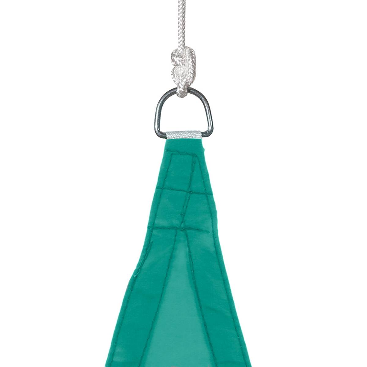 Voile d'ombrage triangulaire 4x4m déperlante CURACAO bleu emeraude, HESPERIDE