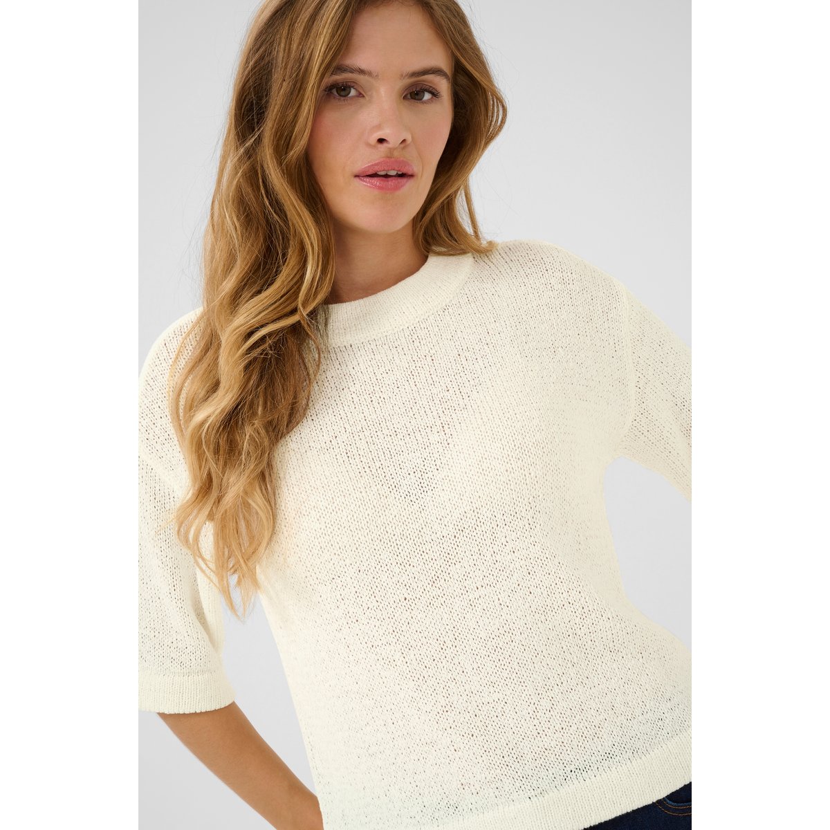 Pullover tricoté blanc, KAFFE