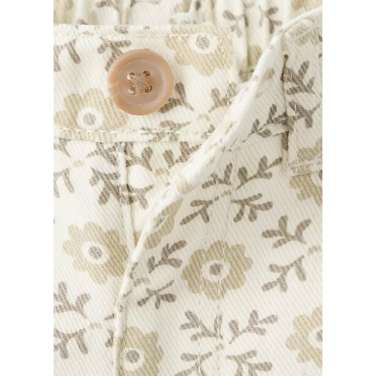 Jean style jupe-culotte à fleurs écru, MANGO BABY