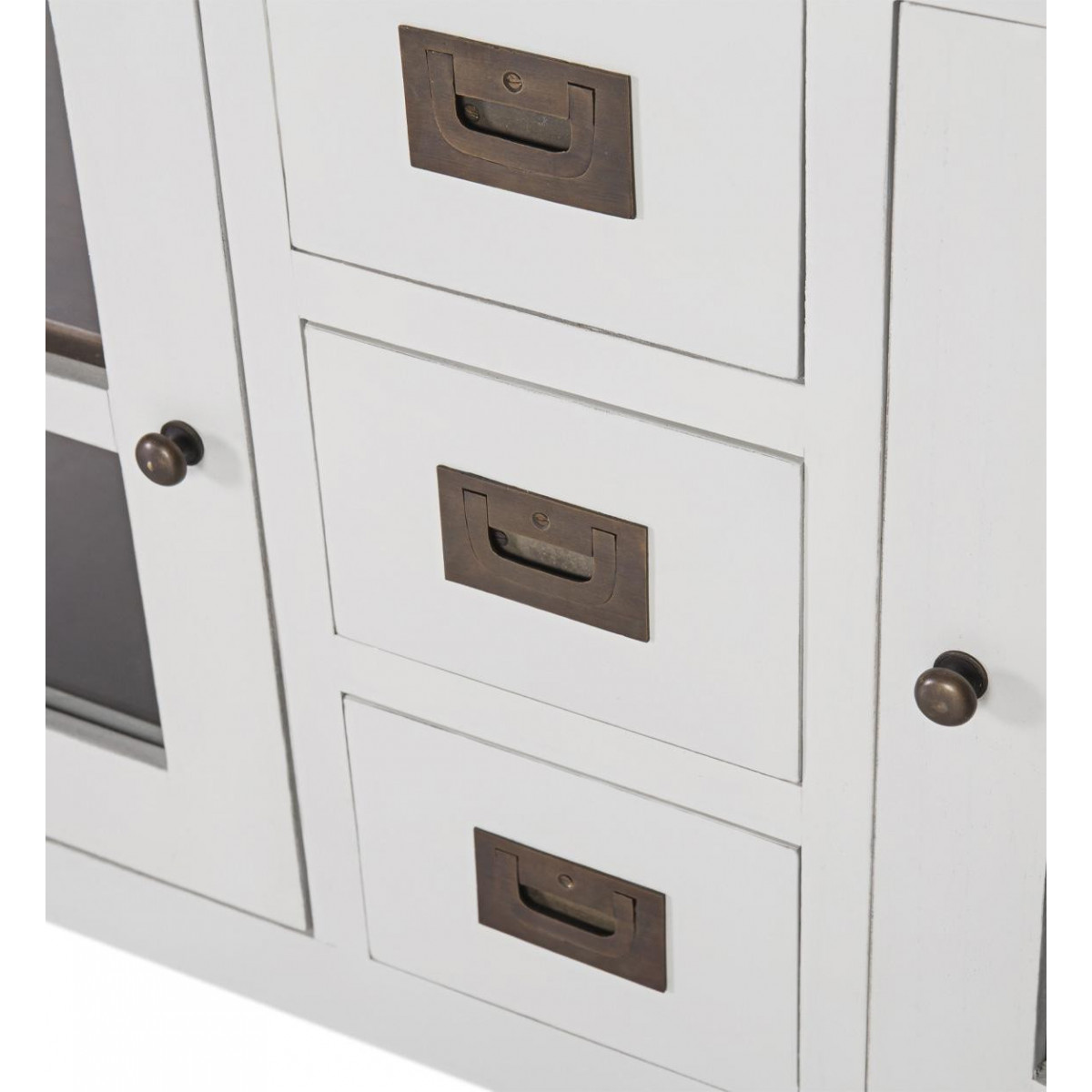 Buffet 5 tiroirs bronze - MÉLICIA blanc, DECORATION D’AUTREFOIS