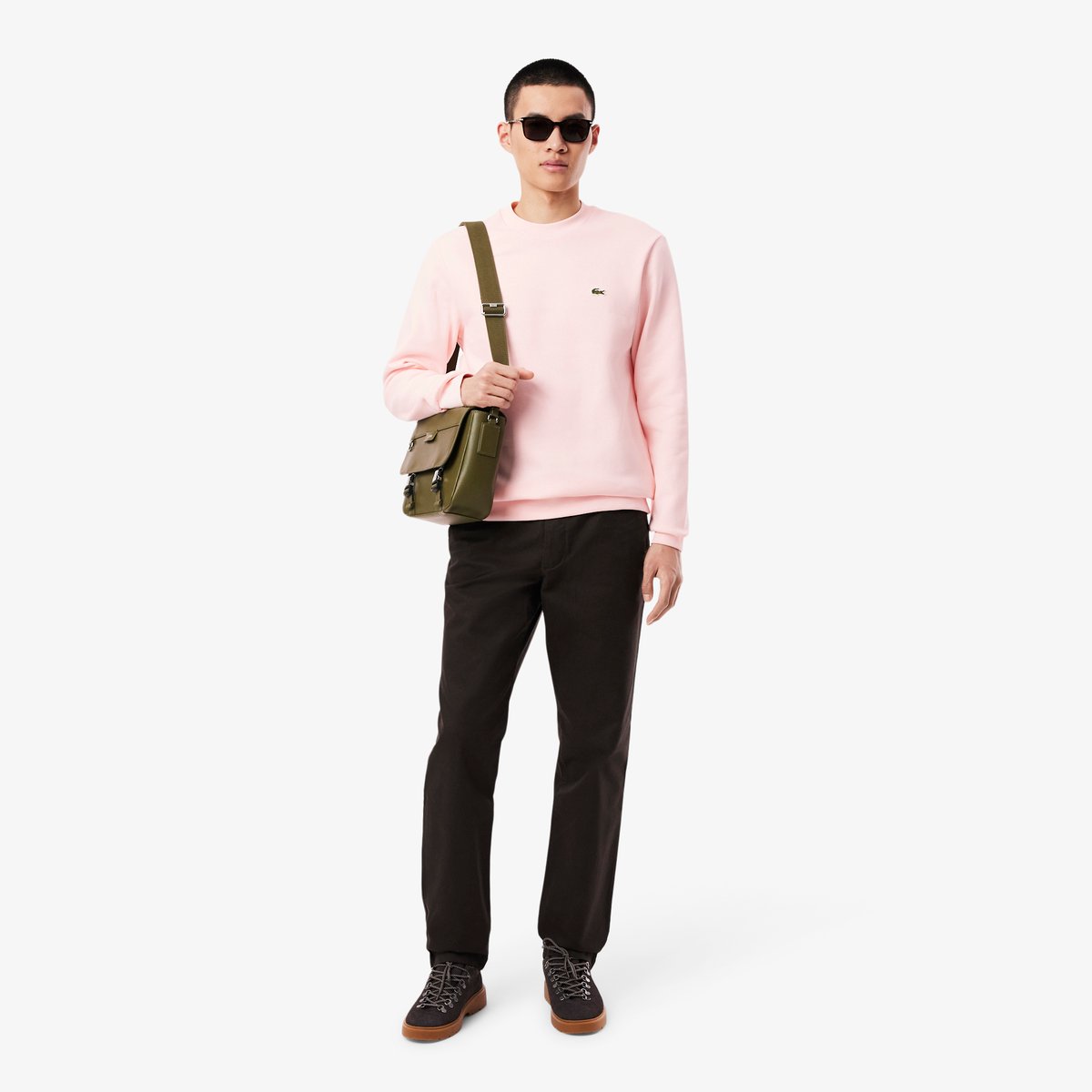 Sweatshirt molleton col rond rose-t03, LACOSTE