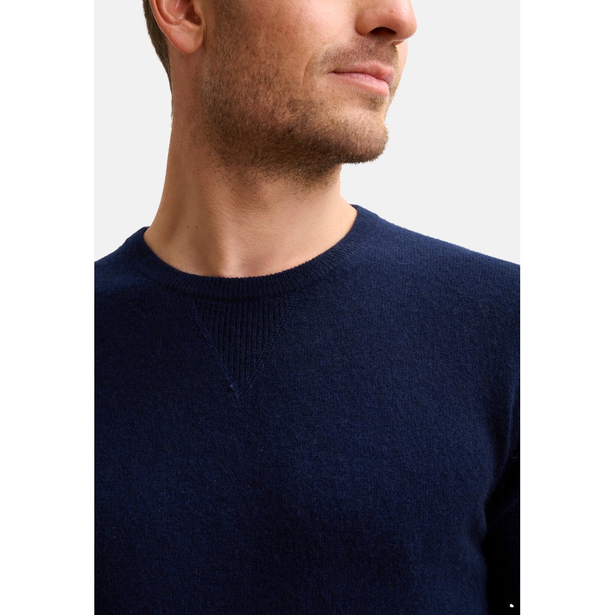Pull Col Rond Navy Noe bleu foncé, JUST CASHMERE