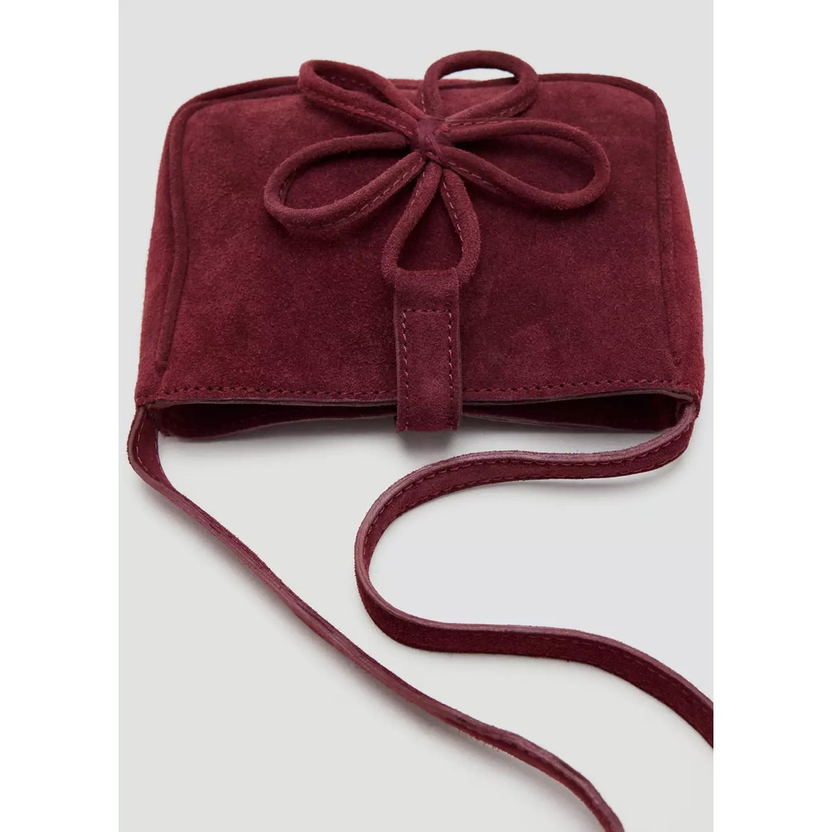 Mini sac en cuir avec motif floral grenat, MANGO KIDS