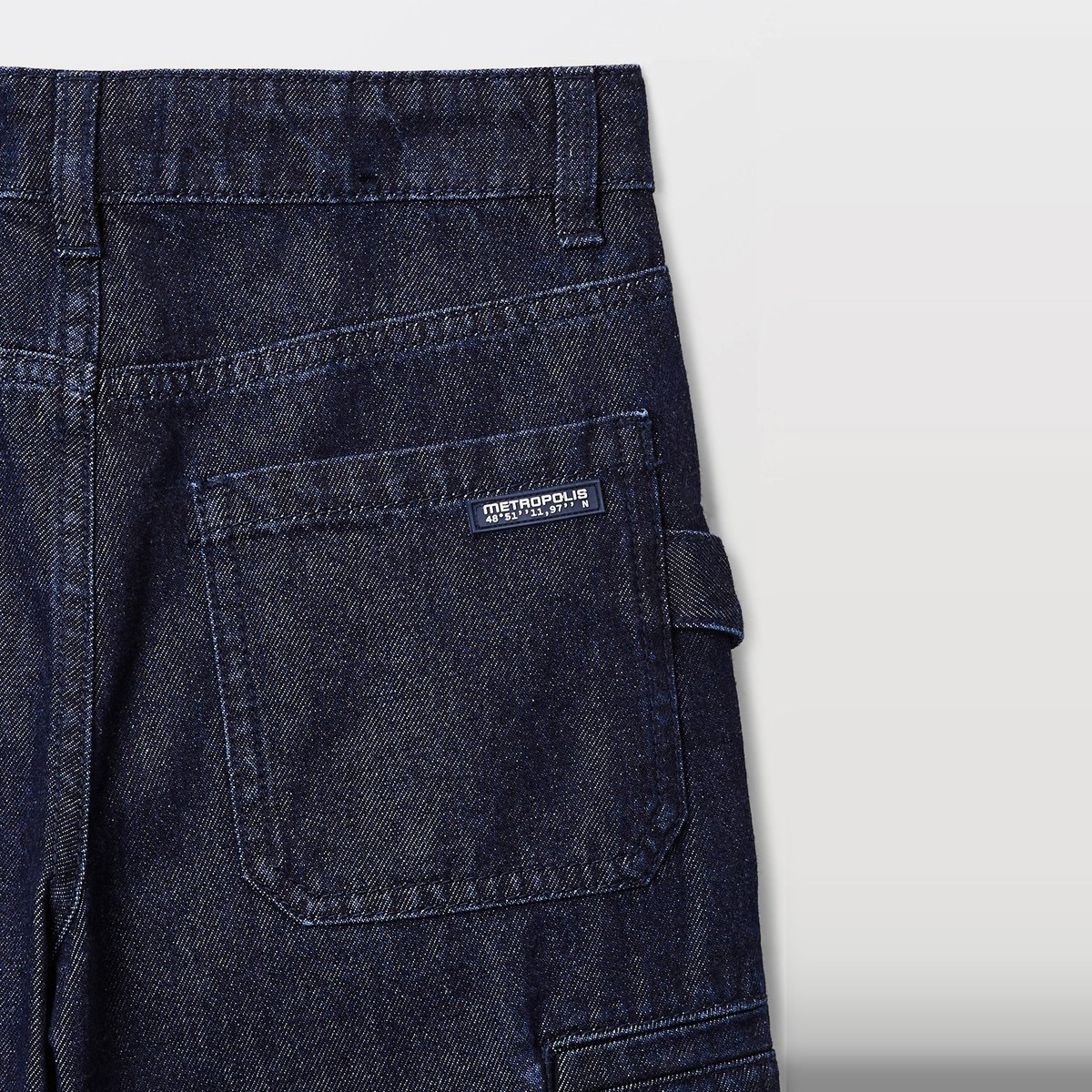Jean cargo taille élastiquée contenant du coton blue denim, MONOPRIX