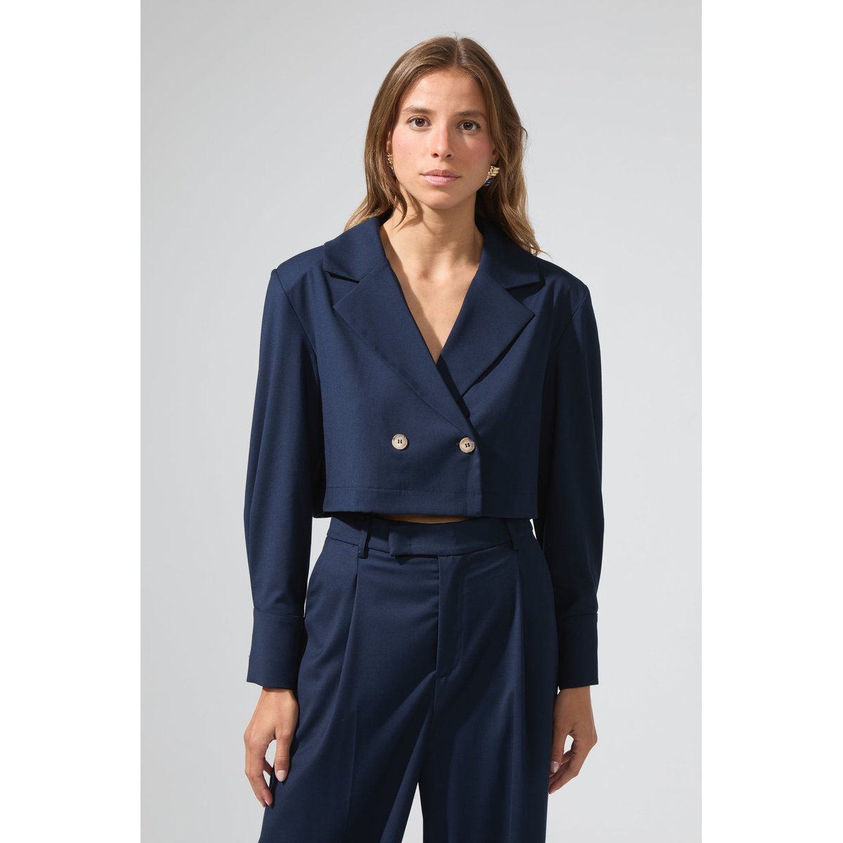 Blazer court oversize IRENE bleu marine, BENOA