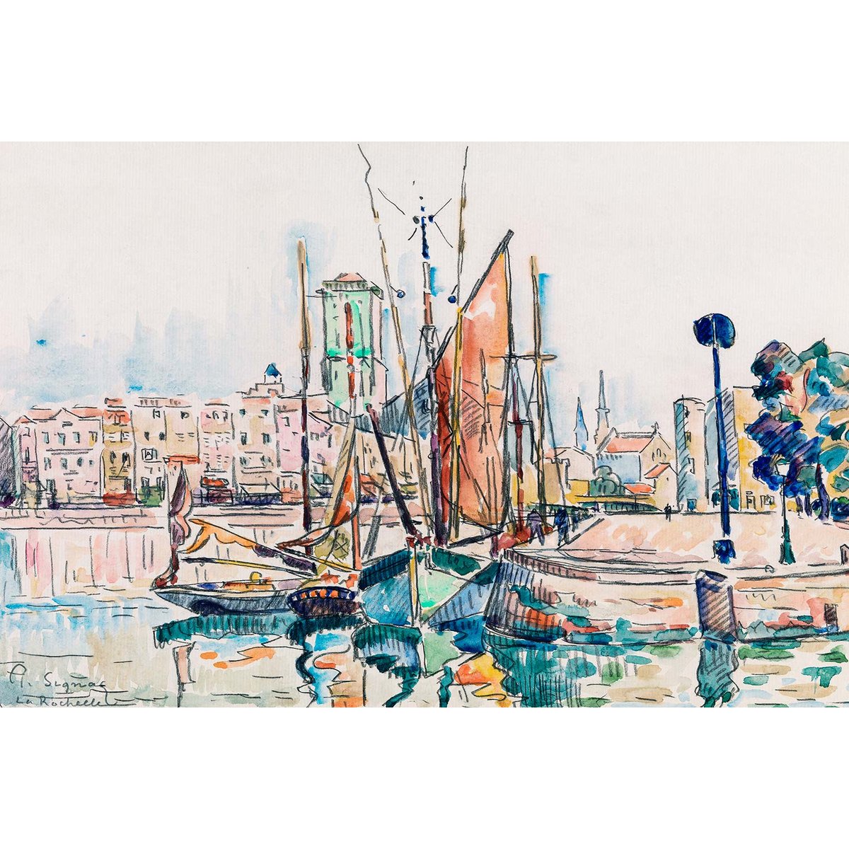 Tableau la rochelle de paul signac tableau alu dibond, HEXOA