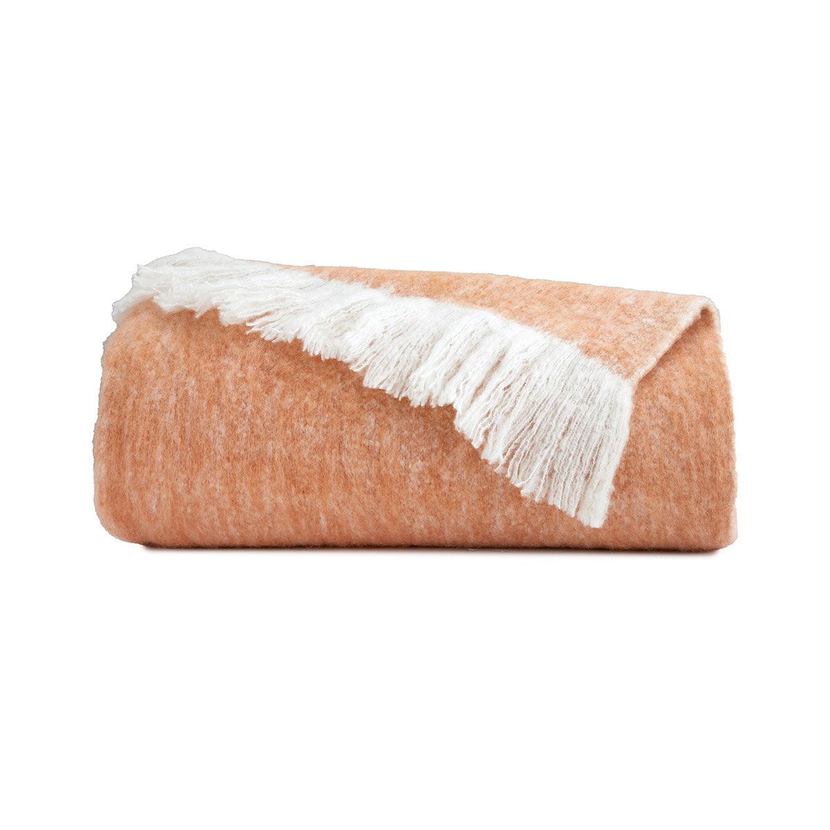 Couvre lit en mohair vert, NIMBUS sienne, DESFORGES