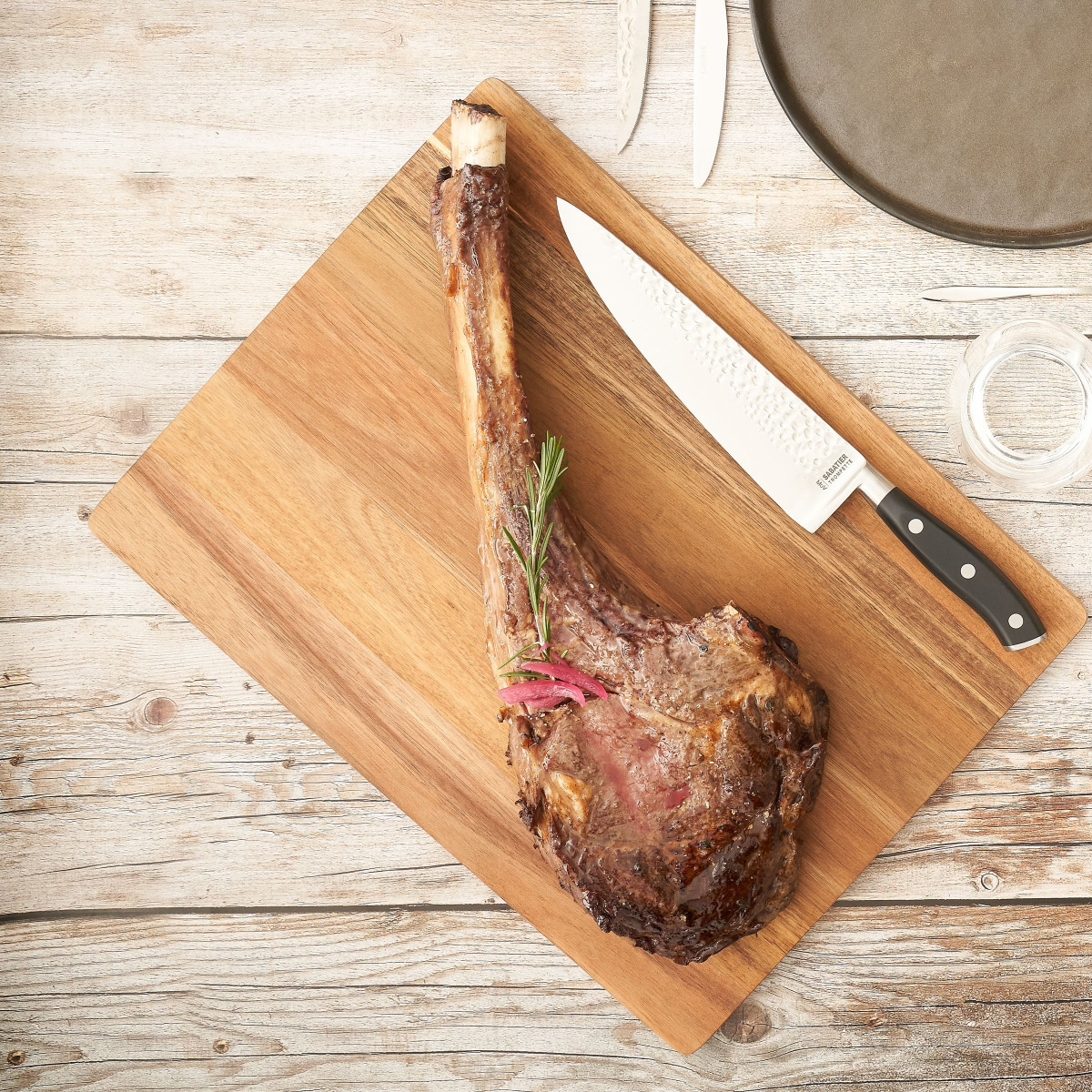 Couteau de chef 20 cm martelé avec protection de lame - CARBON noir, SABATIER TROMPETTE