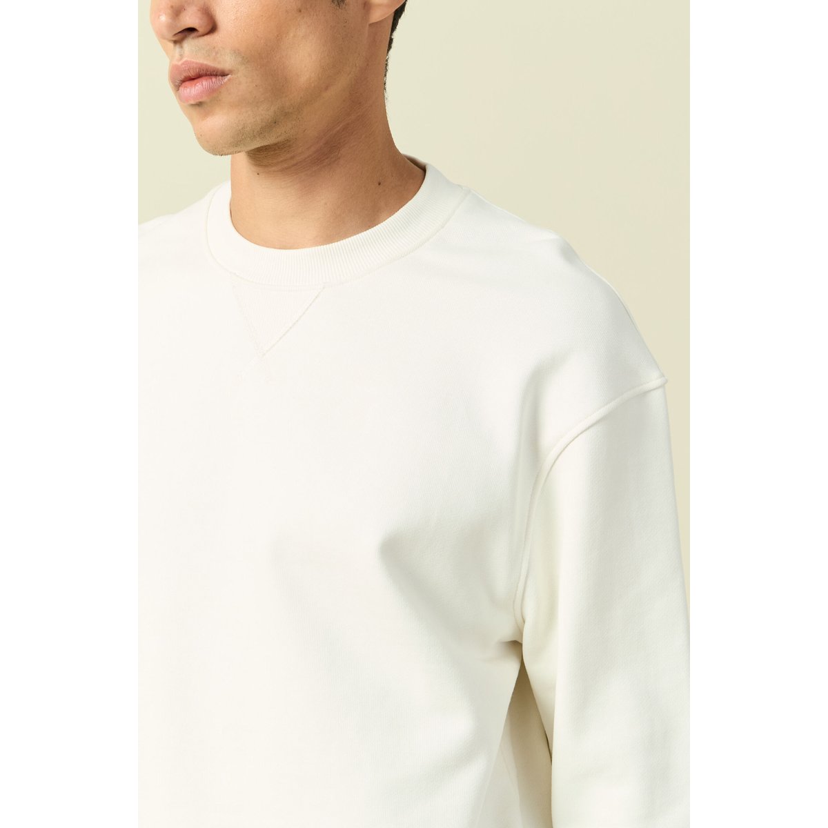 Sweat manches longues en coton ecru, BONOBO