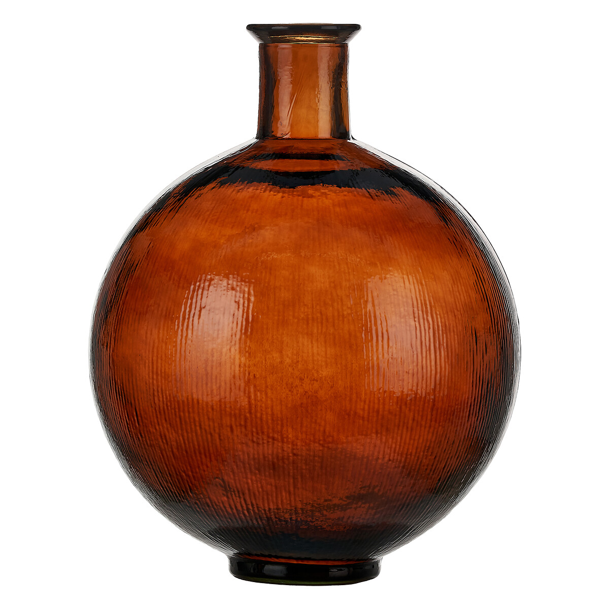 42cm Dimpled Round Recycled Glass Vase pecan, ÉDITÉ