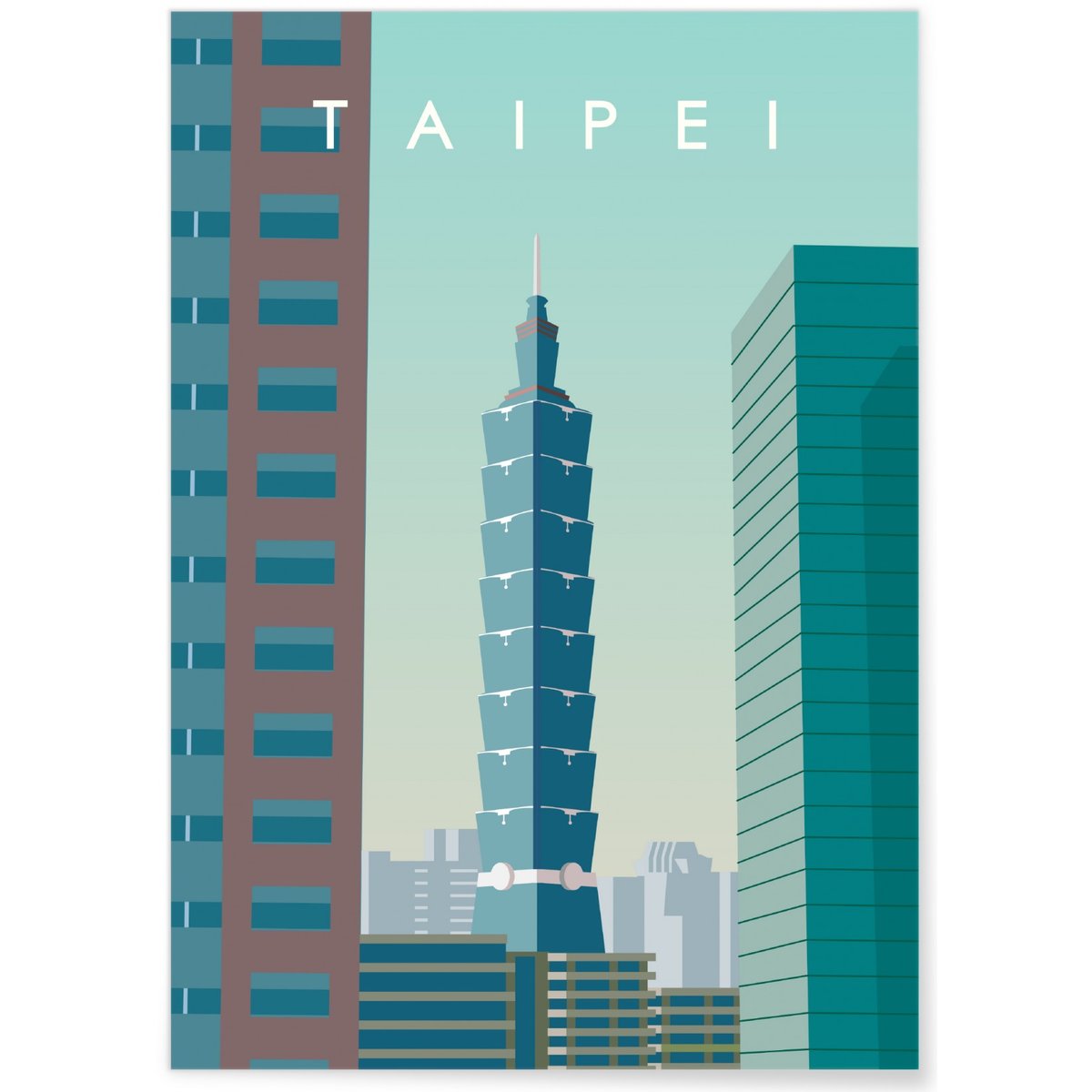 Affiche Taipei blanc, L'AFFICHERIE