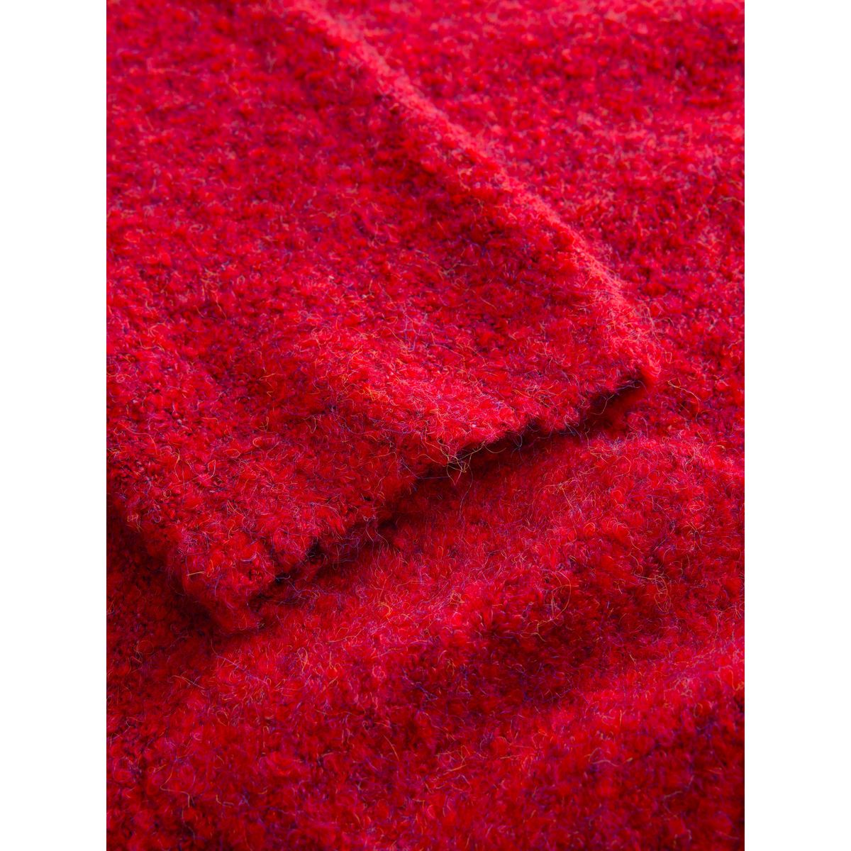 Pull ras du cou en maille bouclée avec laine rouge cerise, NEXT