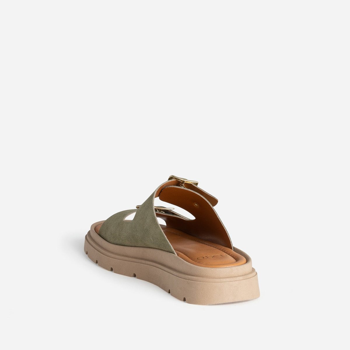 Mule en cuir MARGA kaki, TEXTO