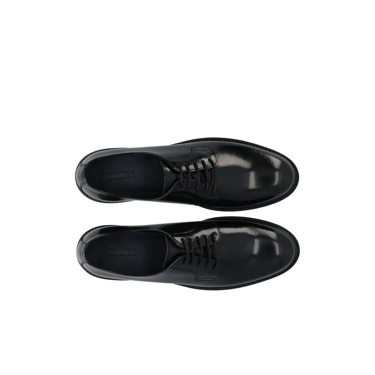 Derbies En Cuir black1, BIANCO