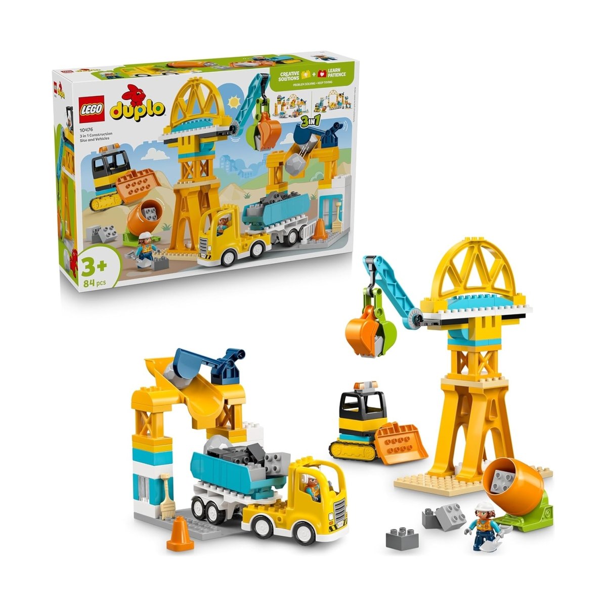 Duplo Le chantier et les véhicules de construction 3-en-1 multicolore, LEGO