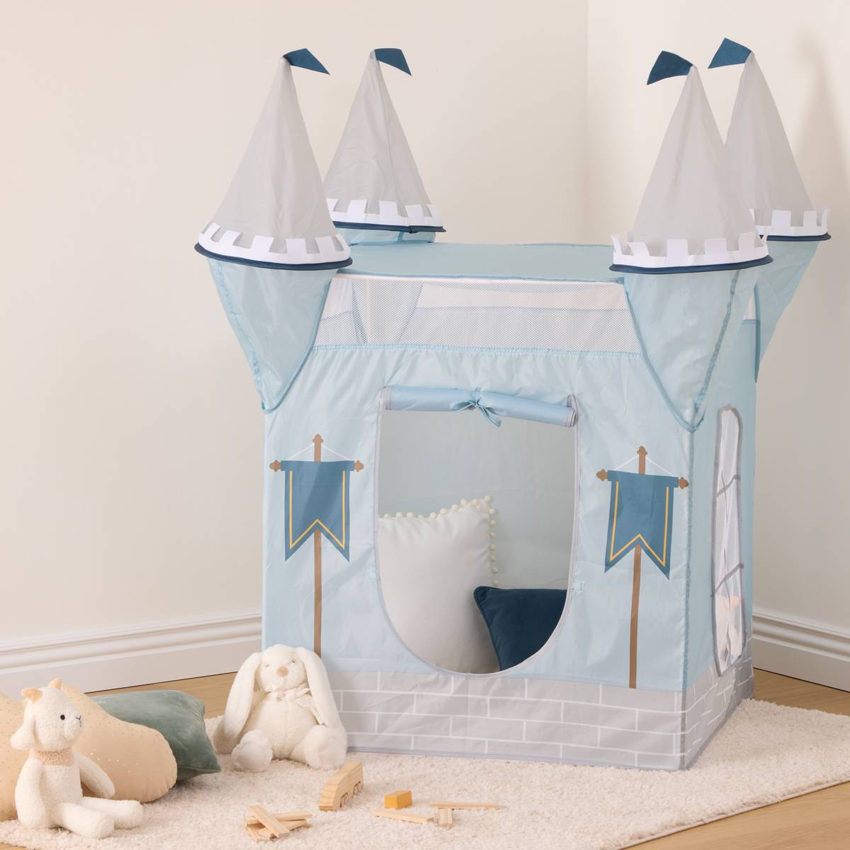 Tente enfant CHATEAU bleu, ATMOSPHERA FOR KIDS