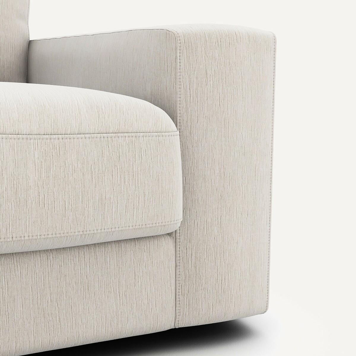 Canapé convertible 3 places, en velours chenille, Skander blanc, AM.PM