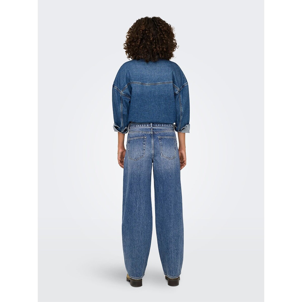 Calças de ganga largas, com cordão de apertar medium blue, ONLY