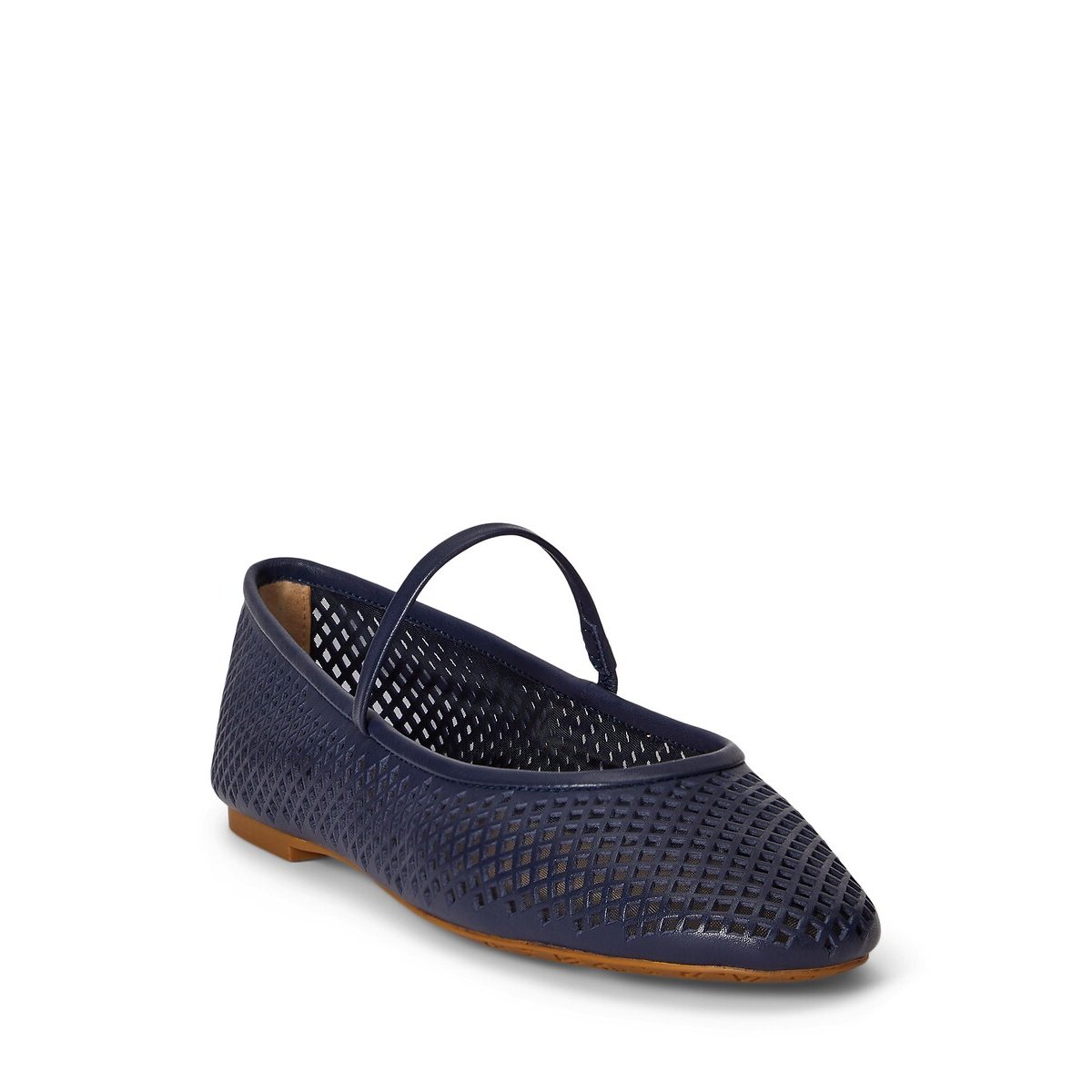 Ballerines babies en cuir ajouré Jayna bleu marine, LAUREN RALPH LAUREN
