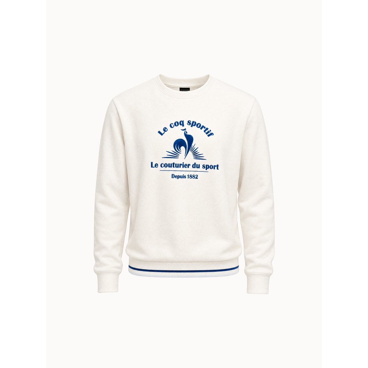 Sweat col rond Héritage blanc, LE COQ SPORTIF