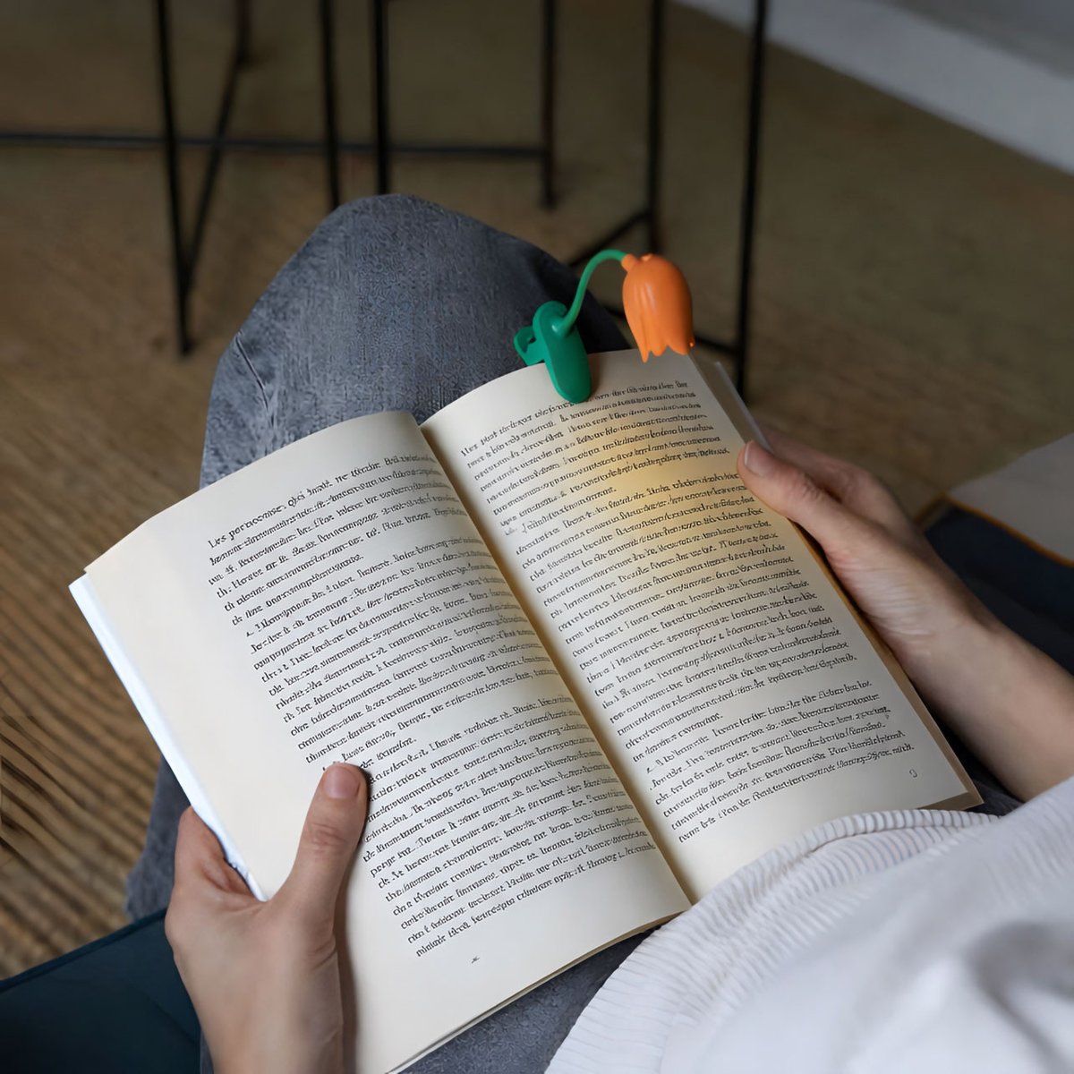 Lampe de lecture fleur Tulipe orange, PYLONES