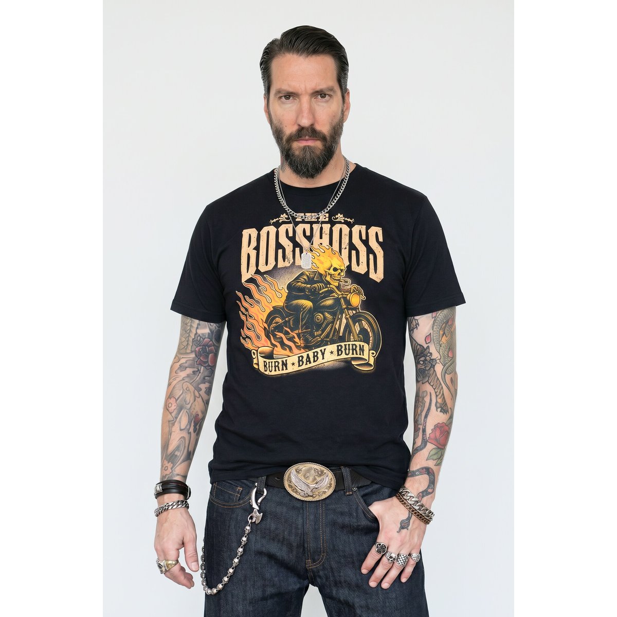 T-shirt groupe Boss Hoss noir, JP1880