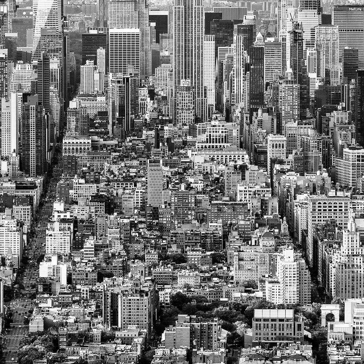 Papier peint vue sur New York n&b intissé, HEXOA