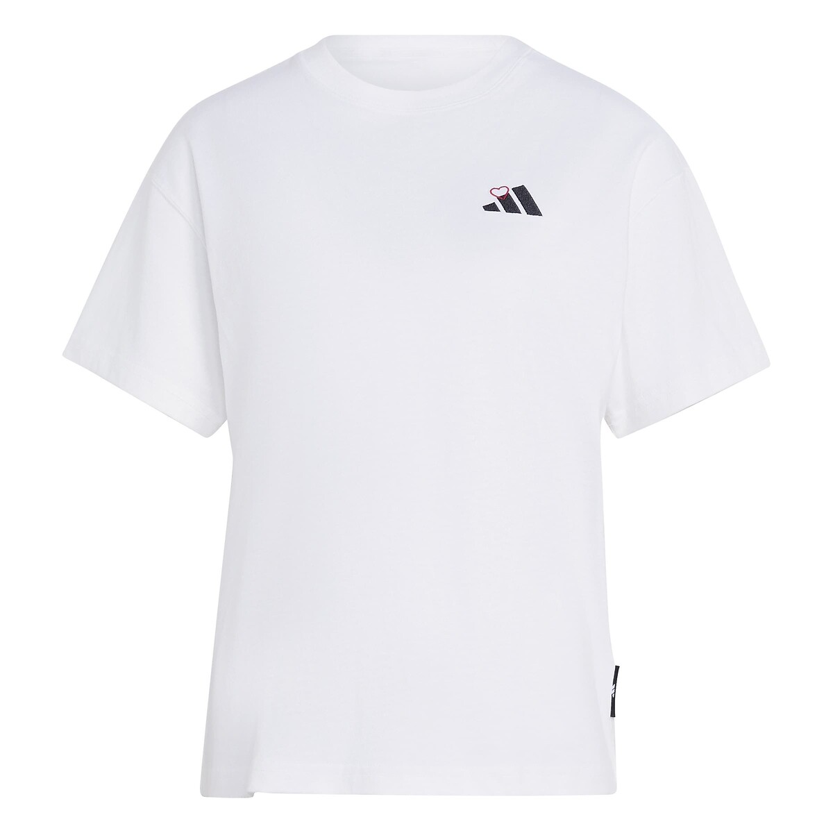 T-shirt de manga curta com estampado de coração branco, ADIDAS SPORTSWEAR