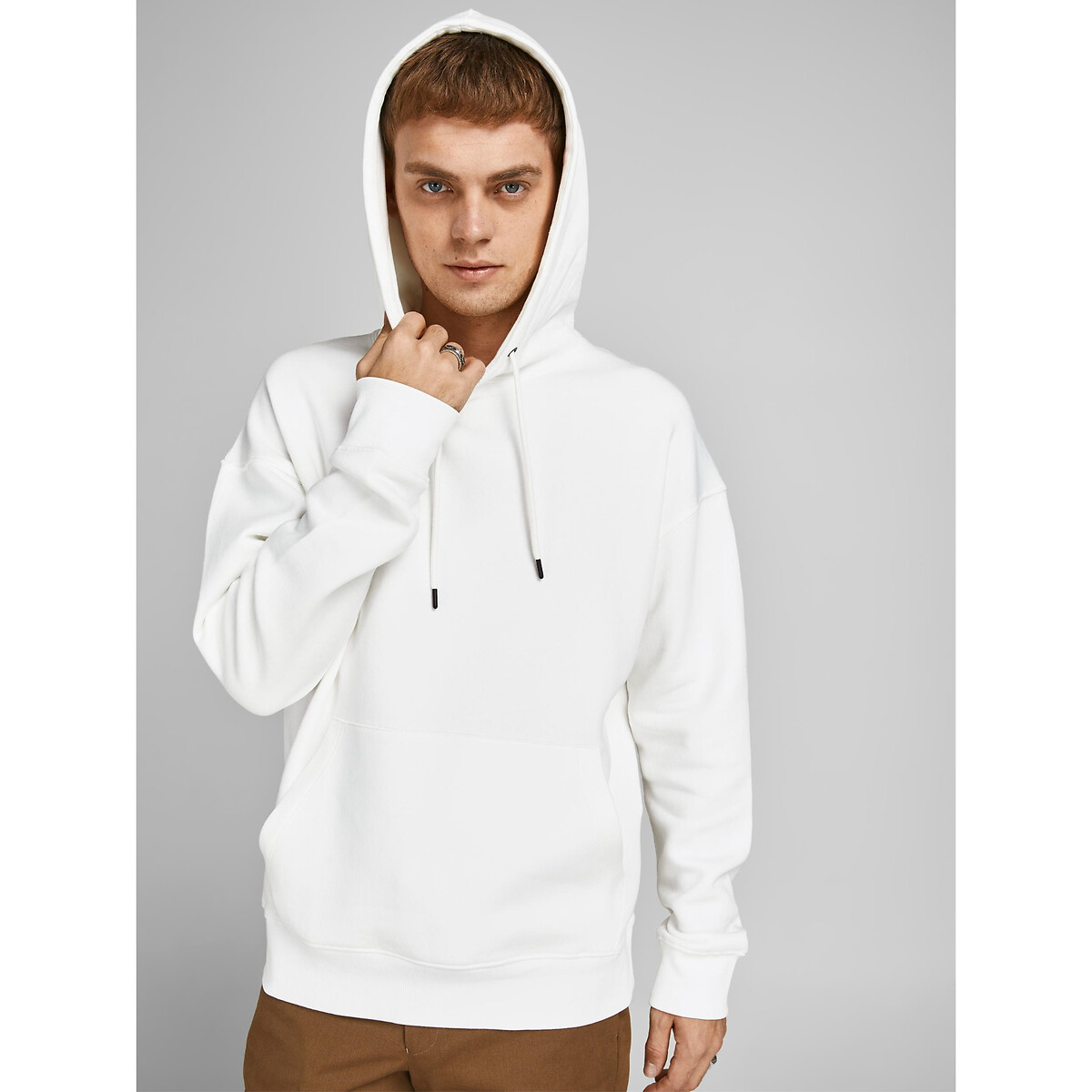 Sweat à capuche Star Basic blanc, JACK & JONES
