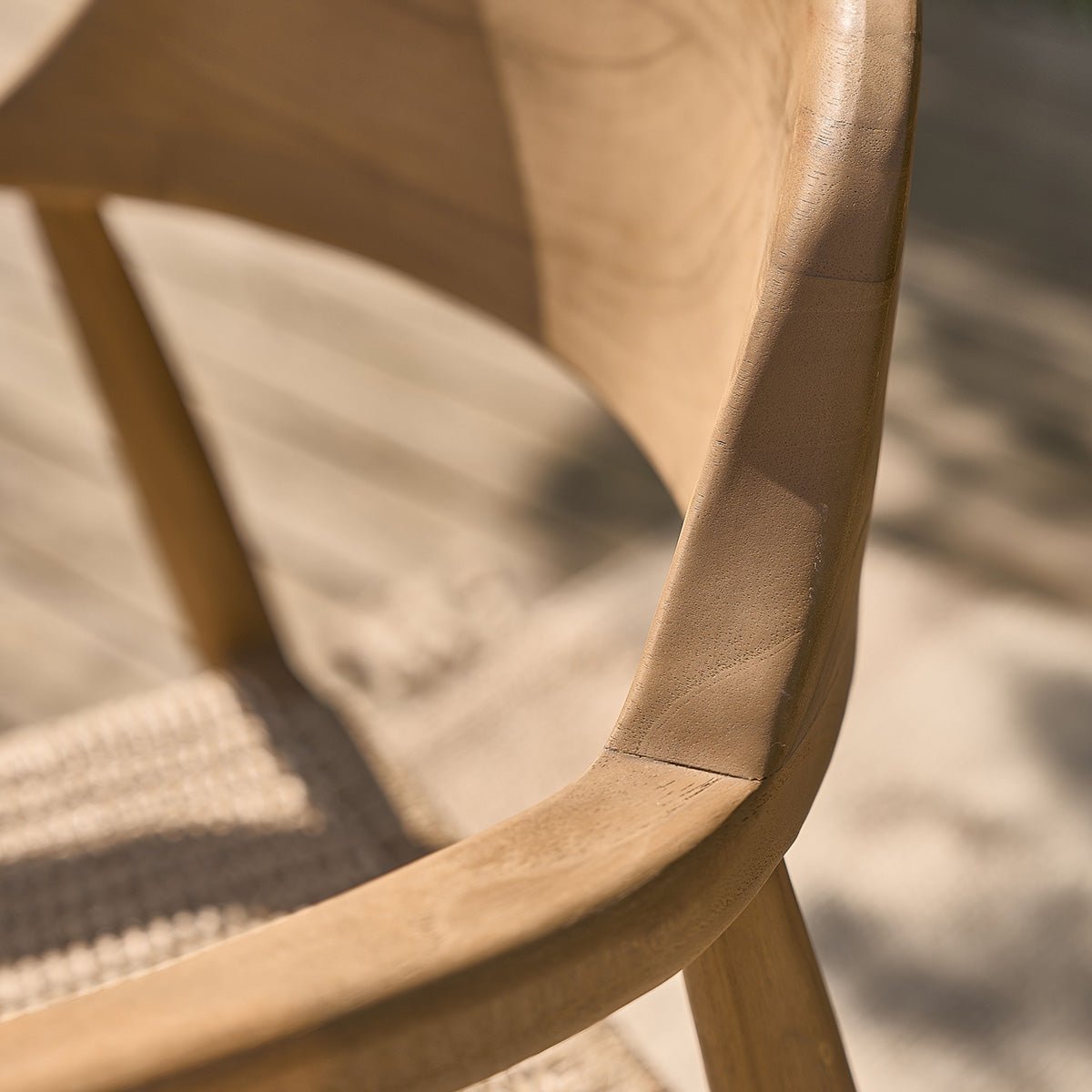 Lot de 2 fauteuils de jardin en teck massif et cordage  ALIZÉ naturel, BERAH GETAH