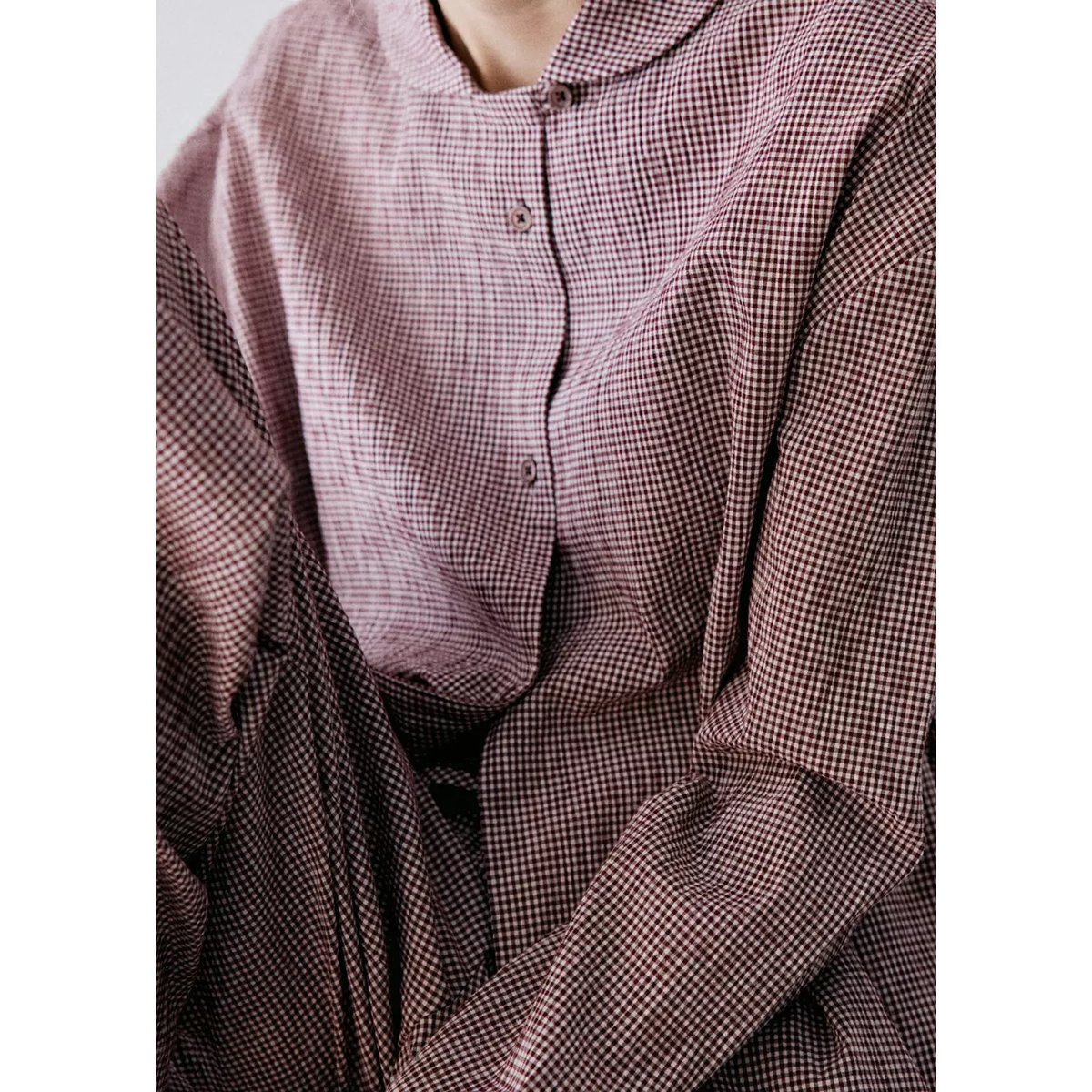 Pyjama deux pièces coton carreaux vichy bordeaux, MANGO