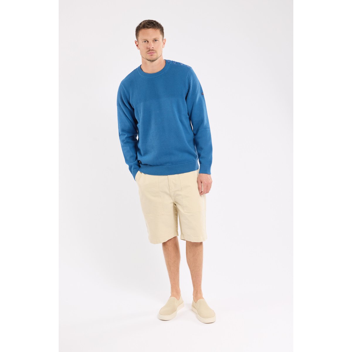 Pull marin en coton dark blue, ARMOR-LUX