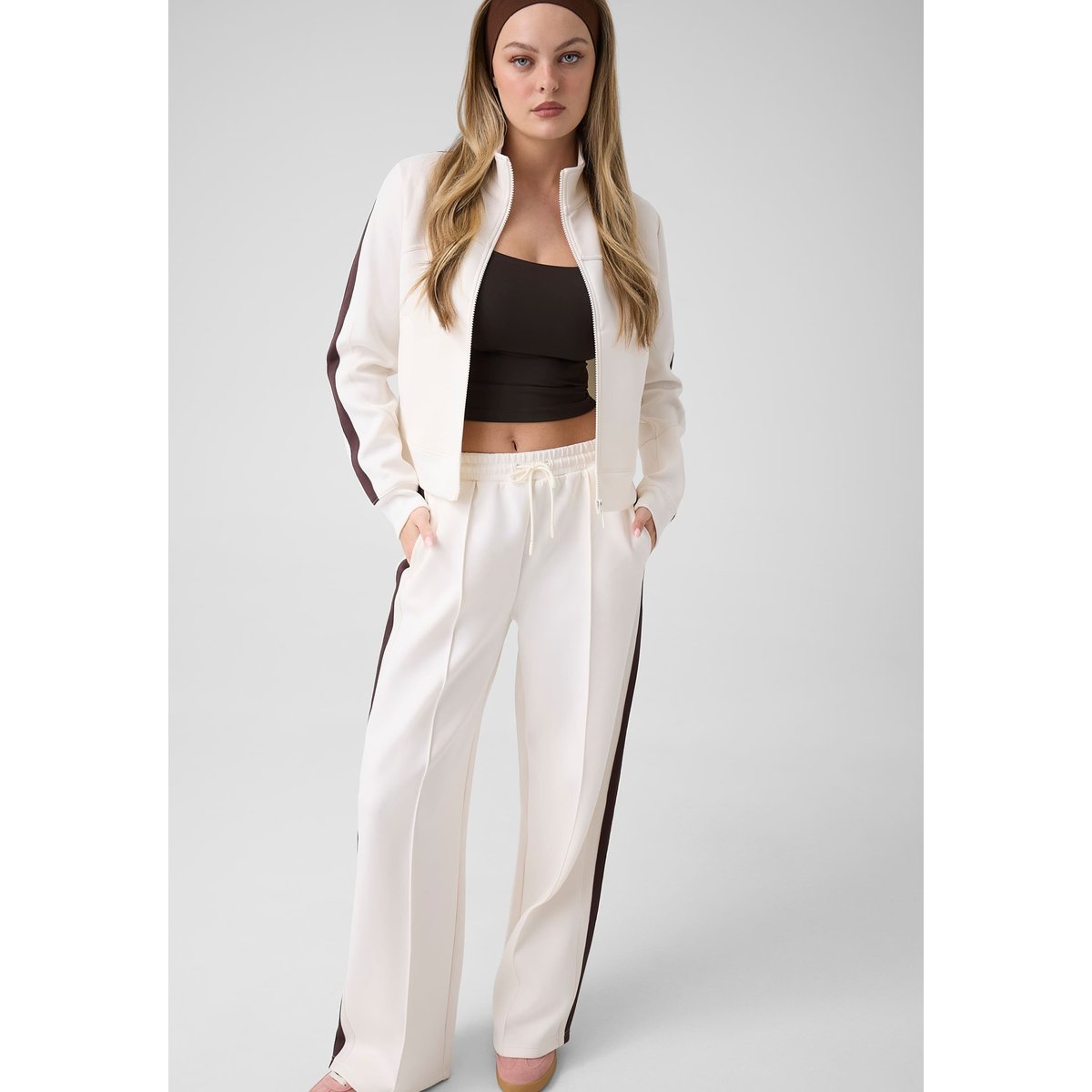 Pantalons De Survêtement À Bandes Latérales crème, GUESS