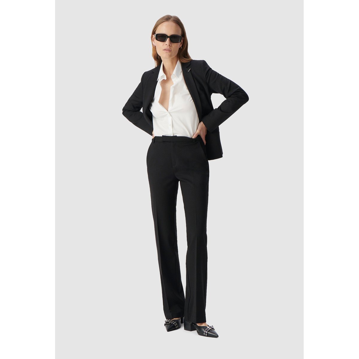 Pantalon de costume ajusté maille Milano BUSINESS COLLECTION noir, IKKS