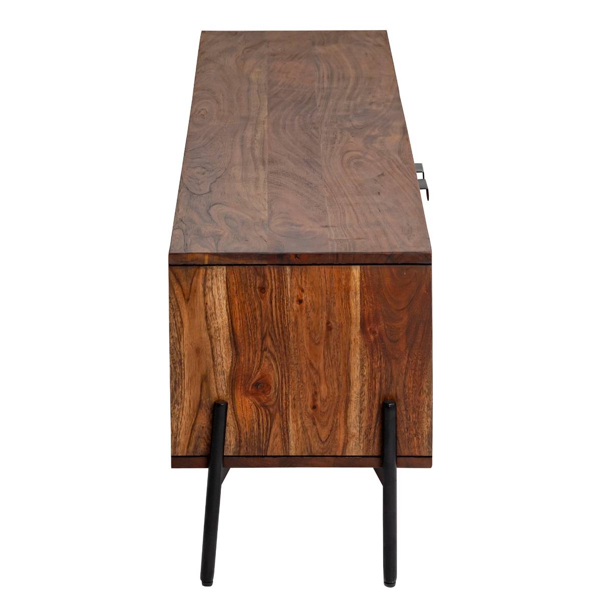 Meuble TV en bois d'acacia ELVIRA bois foncé, MADE IN MEUBLES