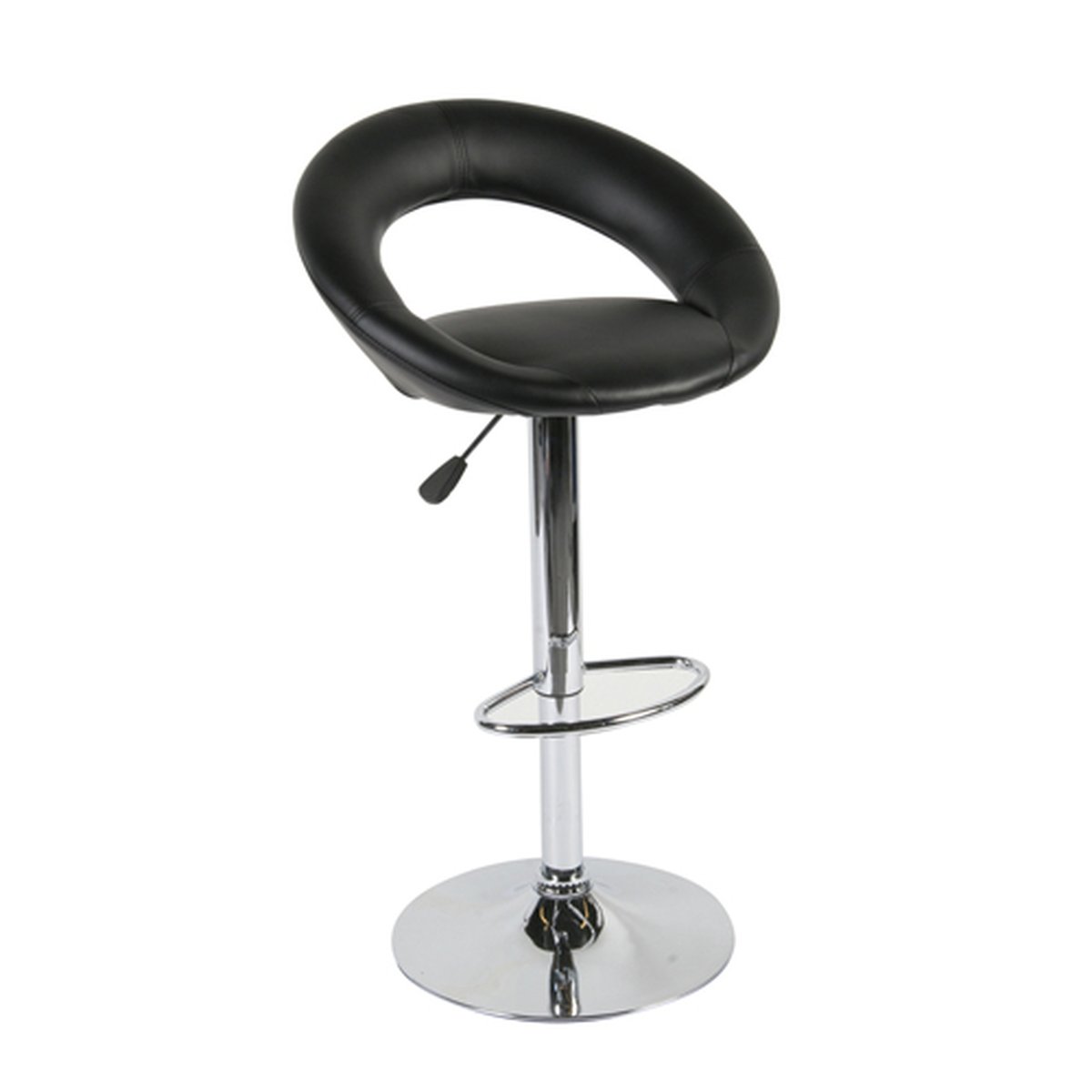 Lot de 2 tabourets de bar en similicuir SASHA noir, TOILINUX